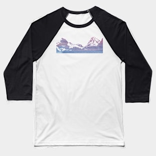 Watercolor Mountains Glacier National Park Baseball T-Shirt